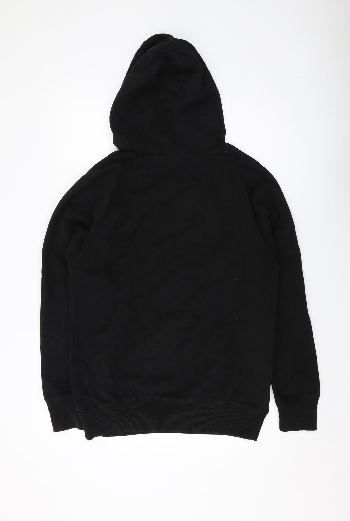 Zebra Mens Black Cotton Pullover Hoodie Size M