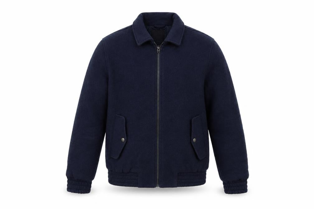 Maison Cinqcent Mens Blue Bomber Jacket Jacket Size S Zip
