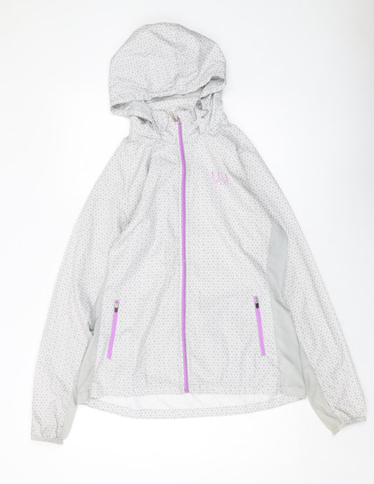 Elle Sport Womens Grey Geometric Jacket Size M Zip
