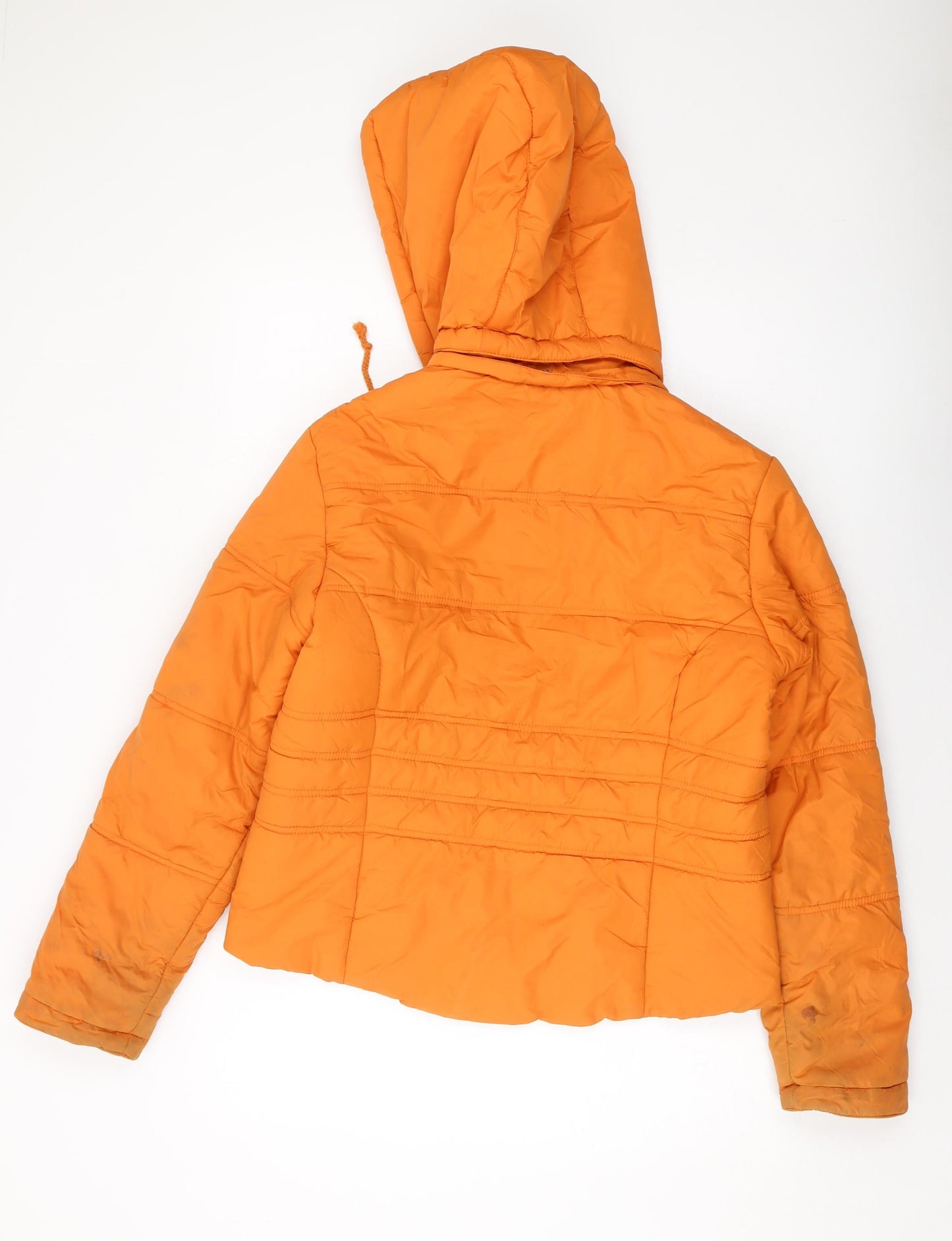 Sfera Womens Orange Puffer Jacket Jacket Size L Zip