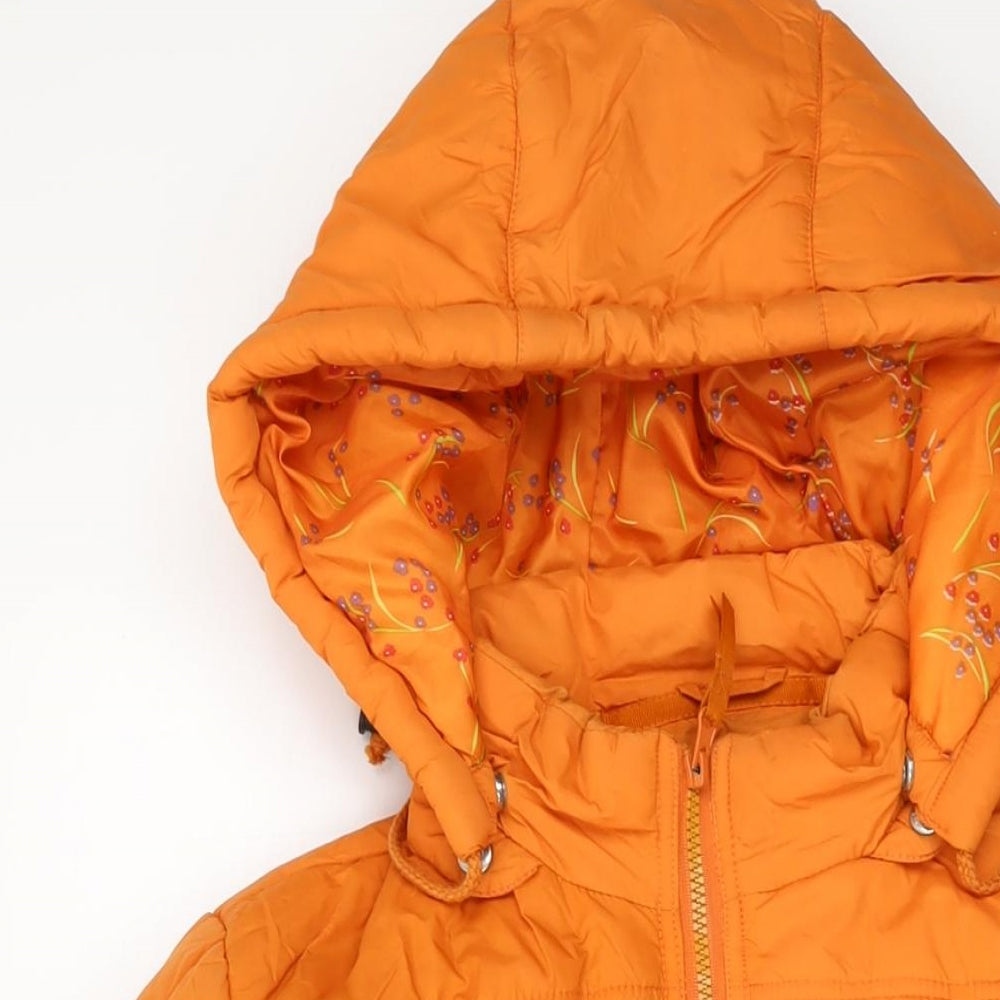Sfera Womens Orange Puffer Jacket Jacket Size L Zip