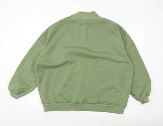 Chelsea Peers Womens Green Cotton Pullover Sweatshirt Size L Pullover