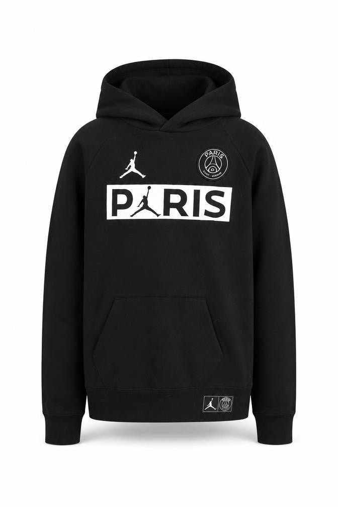 Joradan Boys Black Cotton Pullover Hoodie Size 13-14 Years Pullover - Paris Saint Germain FC