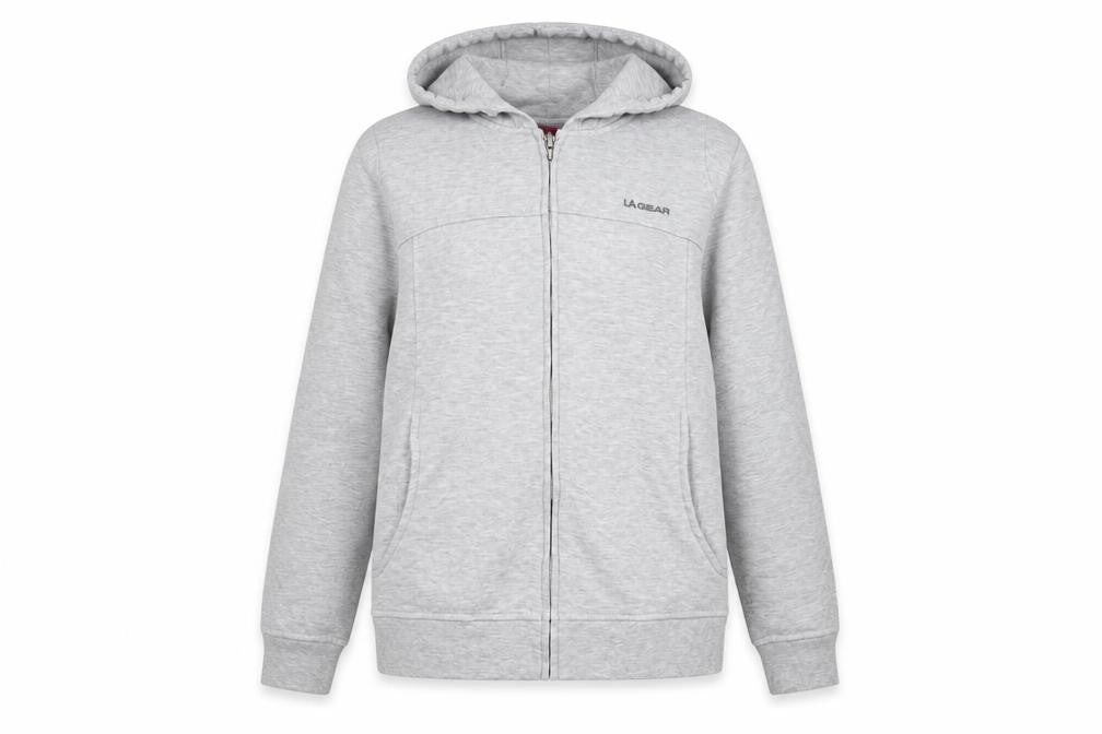 LA Gear Womens Grey Polyester Full Zip Hoodie Size 16 Zip