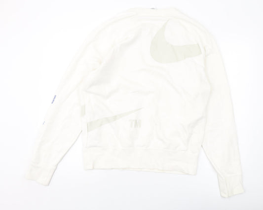 Nilke Mens Ivory Cotton Pullover Sweatshirt Size M