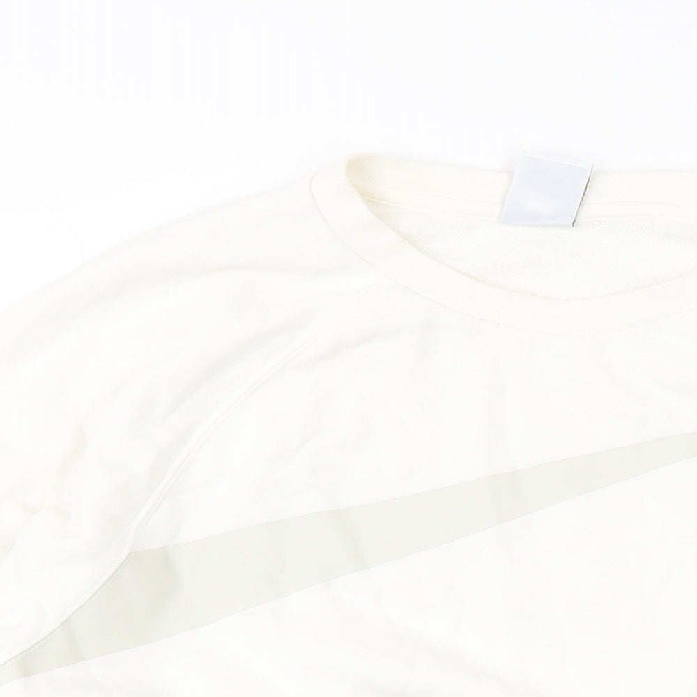 Nilke Mens Ivory Cotton Pullover Sweatshirt Size M