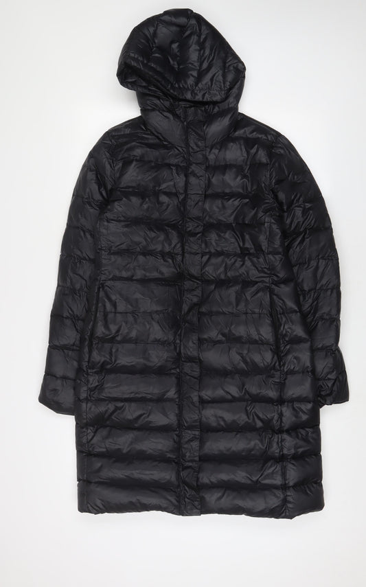 Joseph Womens Black Puffer Jacket Coat Size 10 Zip