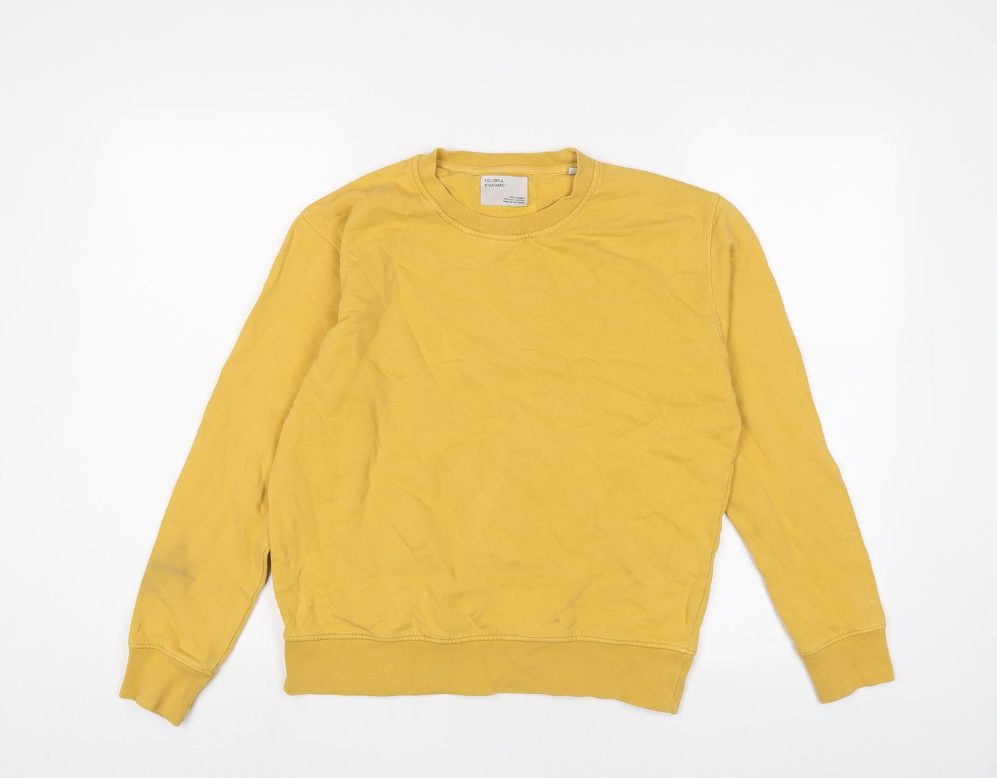 Colorful Standard Womens Yellow Cotton Pullover Sweatshirt Size S Pullover