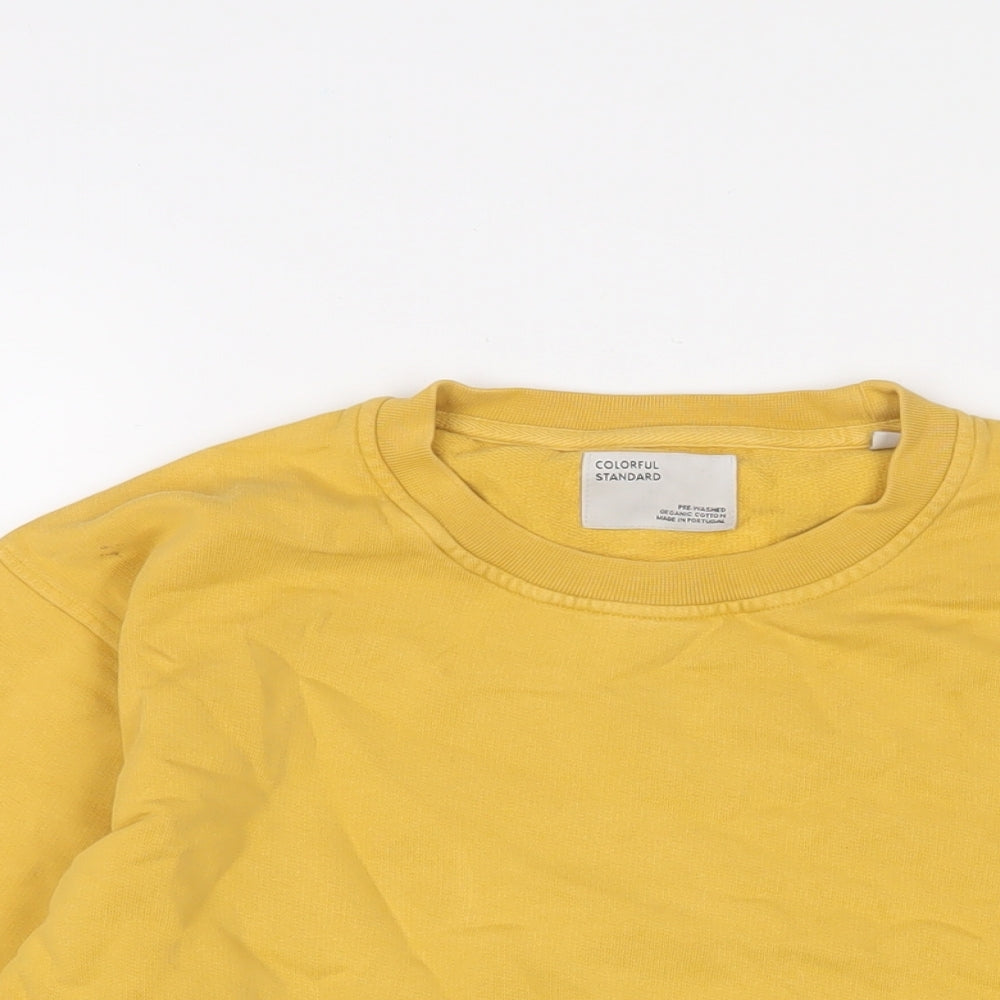 Colorful Standard Womens Yellow Cotton Pullover Sweatshirt Size S Pullover