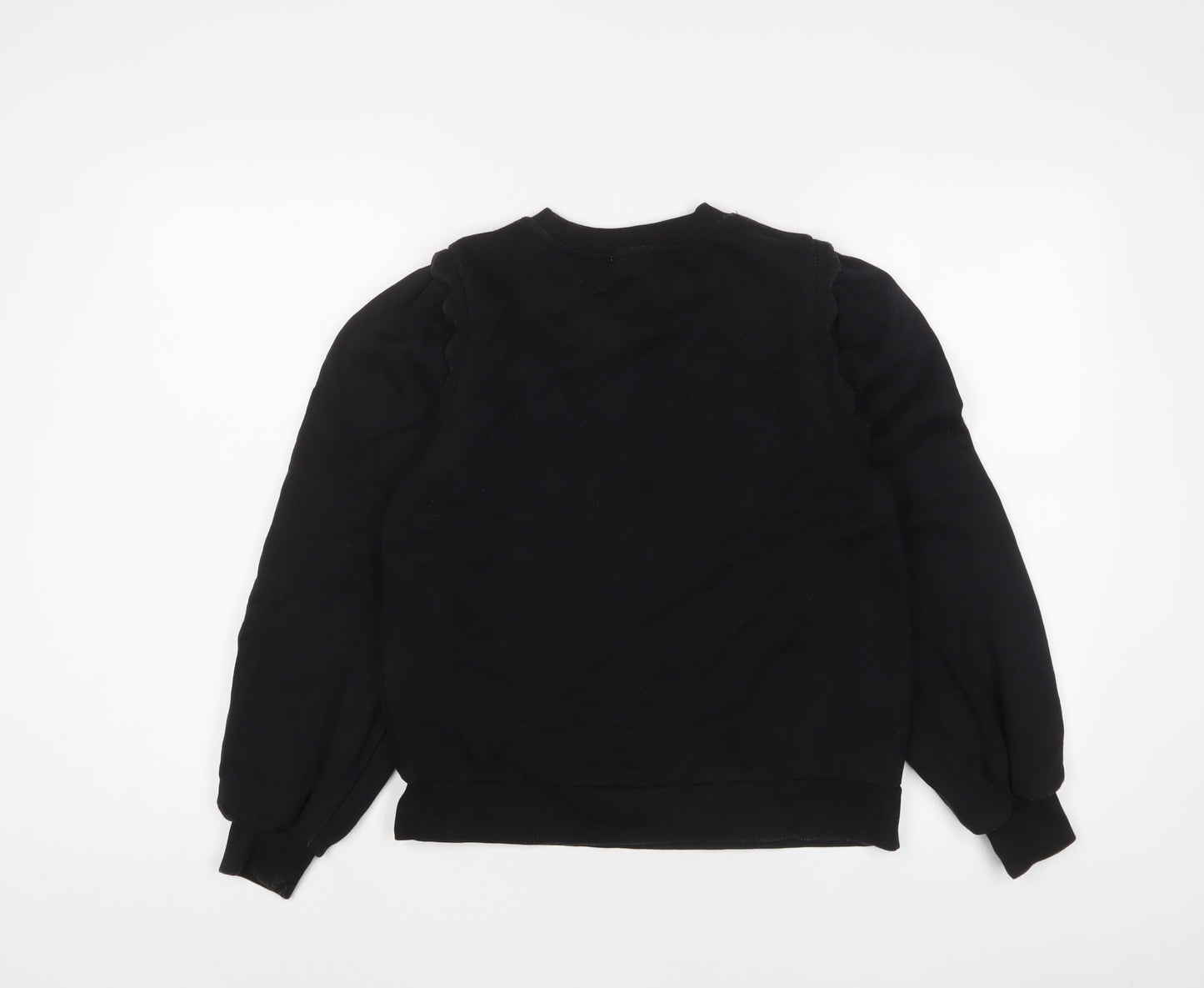 Oliver Bonas Womens Black Cotton Pullover Sweatshirt Size 8 Pullover