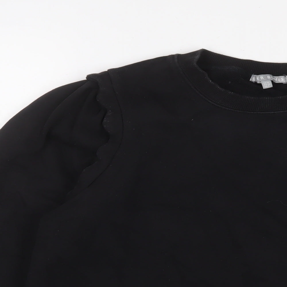 Oliver Bonas Womens Black Cotton Pullover Sweatshirt Size 8 Pullover