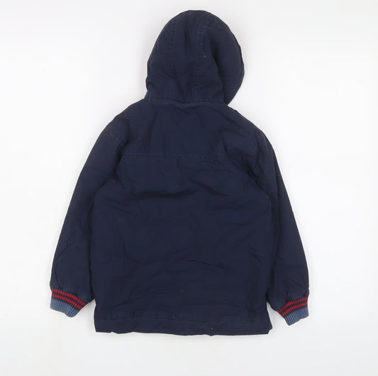MINIMODE Boys Blue Basic Coat Coat Size 4-5 Years Zip