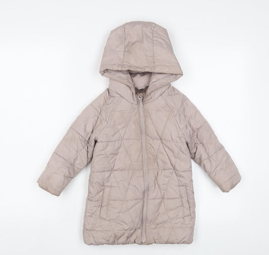 Gap Girls Pink Quilted Coat Size 3 Years Zip