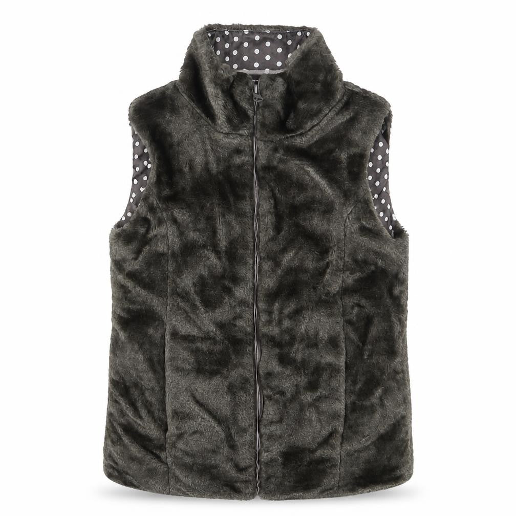 Front view of John Lewis girls’ grey gilet jacket, size 8, years zip