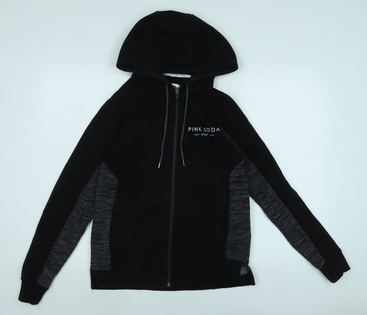 Pink Soda Womens Black Jacket Size 6 Zip - Logo