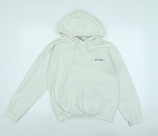 Gilden Mens Ivory Cotton Pullover Hoodie Size S