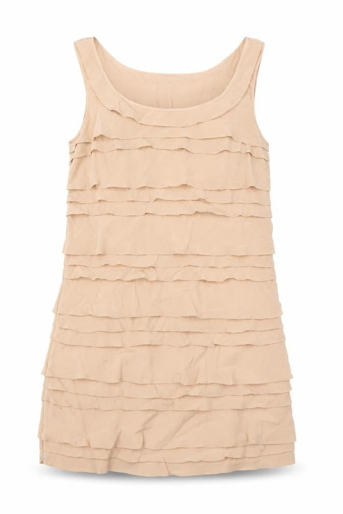 Front view of French Connection Beige Women's Shift Dress, size 10