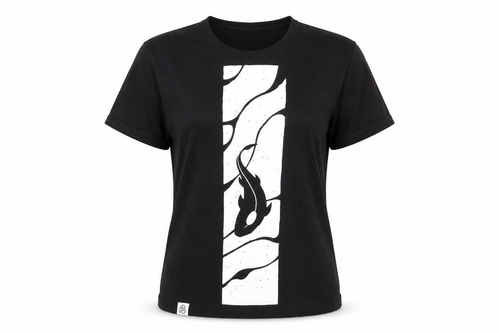 Womens UK Size S Tomoto Black Viscose T-Shirt
