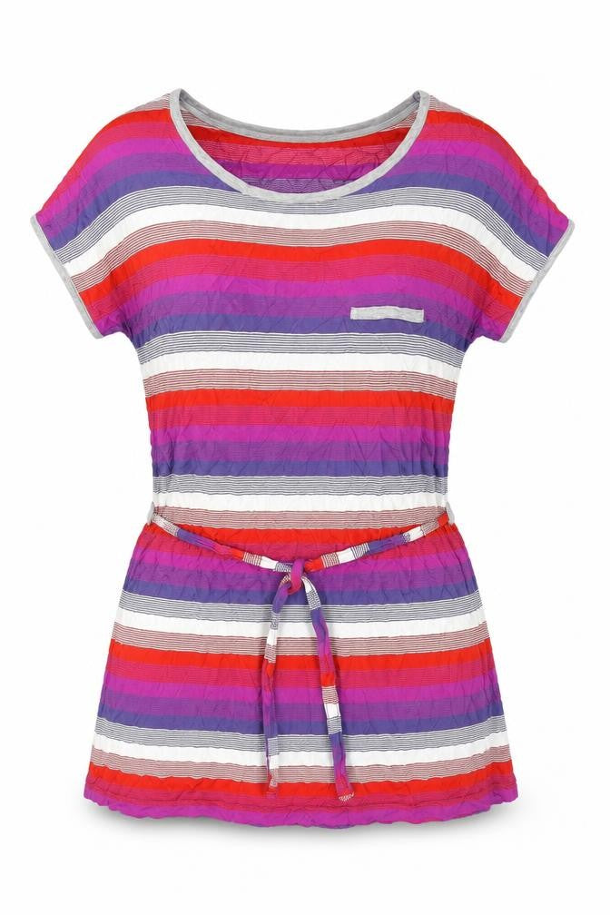 Autograph Womens Multicoloured Striped Viscose Basic T-Shirt Size 12 Round Neck