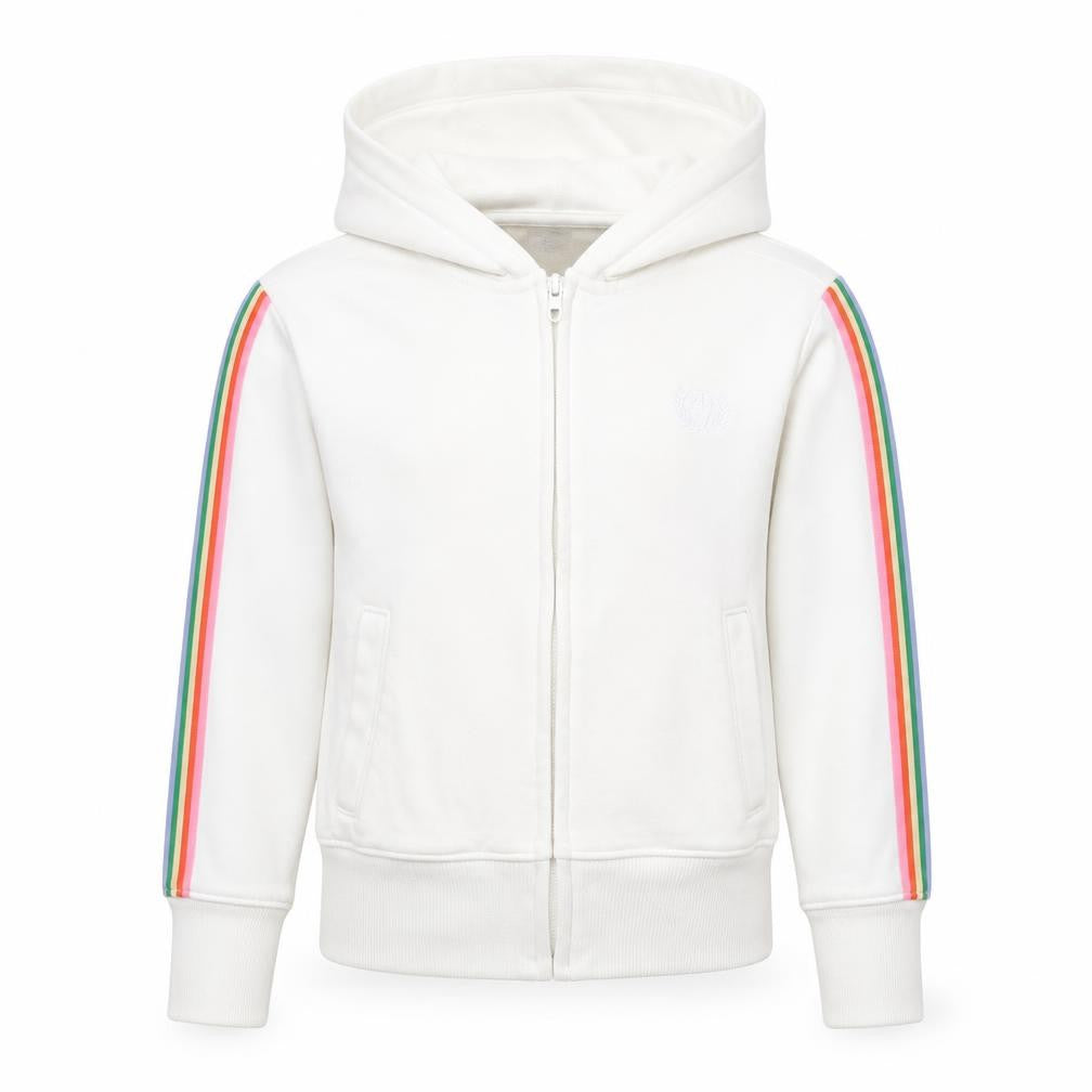 Gap Girls White Cotton Full Zip Hoodie Size 10 Years Zip
