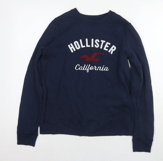 Hollister Mens Blue Cotton Pullover Sweatshirt Size S - Logo
