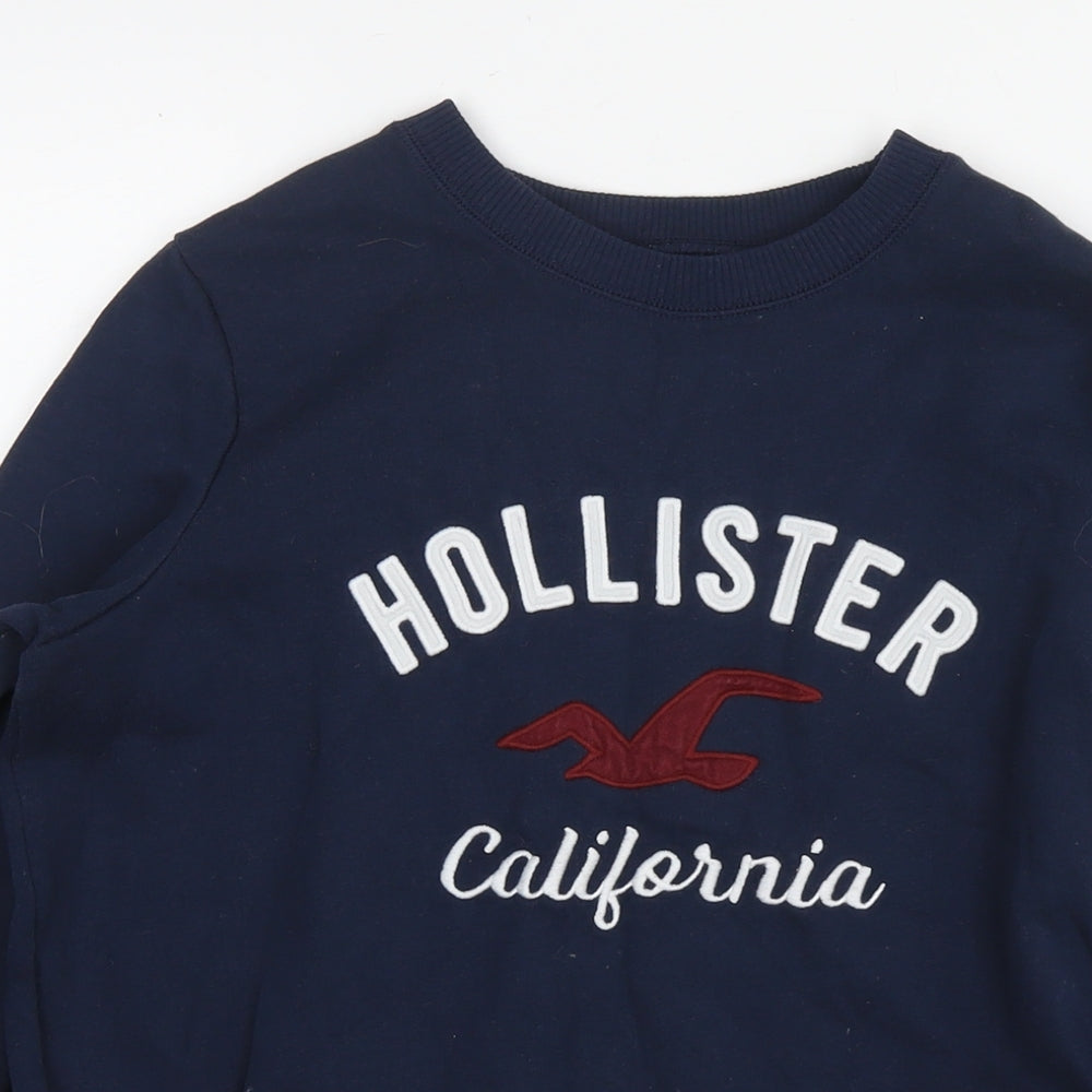 Hollister Mens Blue Cotton Pullover Sweatshirt Size S - Logo
