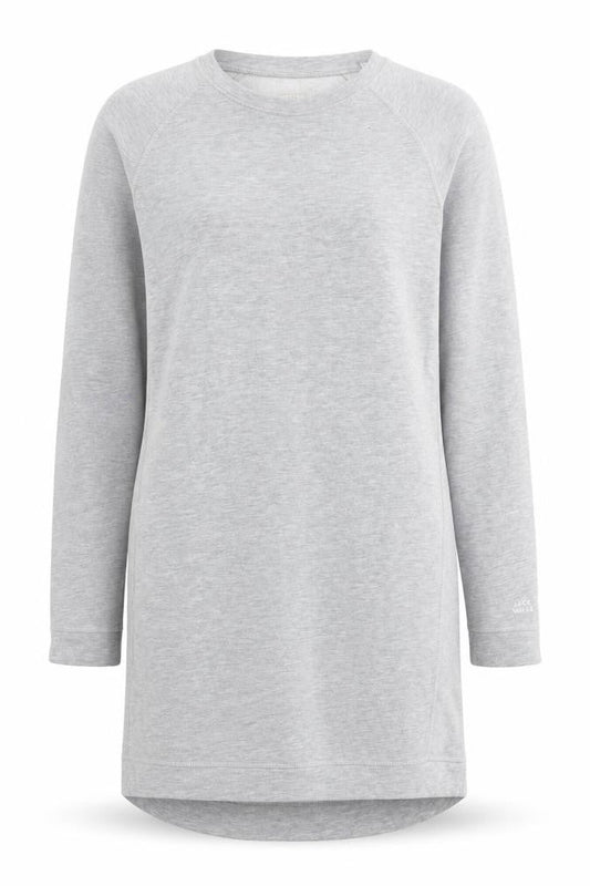 Jack Wills Womens Grey Cotton Jumper Dress Size 10 Round Neck Pullover - Logo