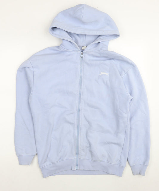 Slazenger Womens Blue Cotton Full Zip Hoodie Size 10 Zip