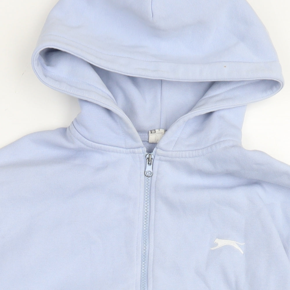 Slazenger Womens Blue Cotton Full Zip Hoodie Size 10 Zip