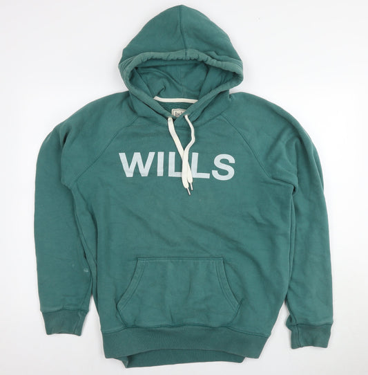 Jack Wills Mens Blue Cotton Pullover Hoodie Size M - Logo