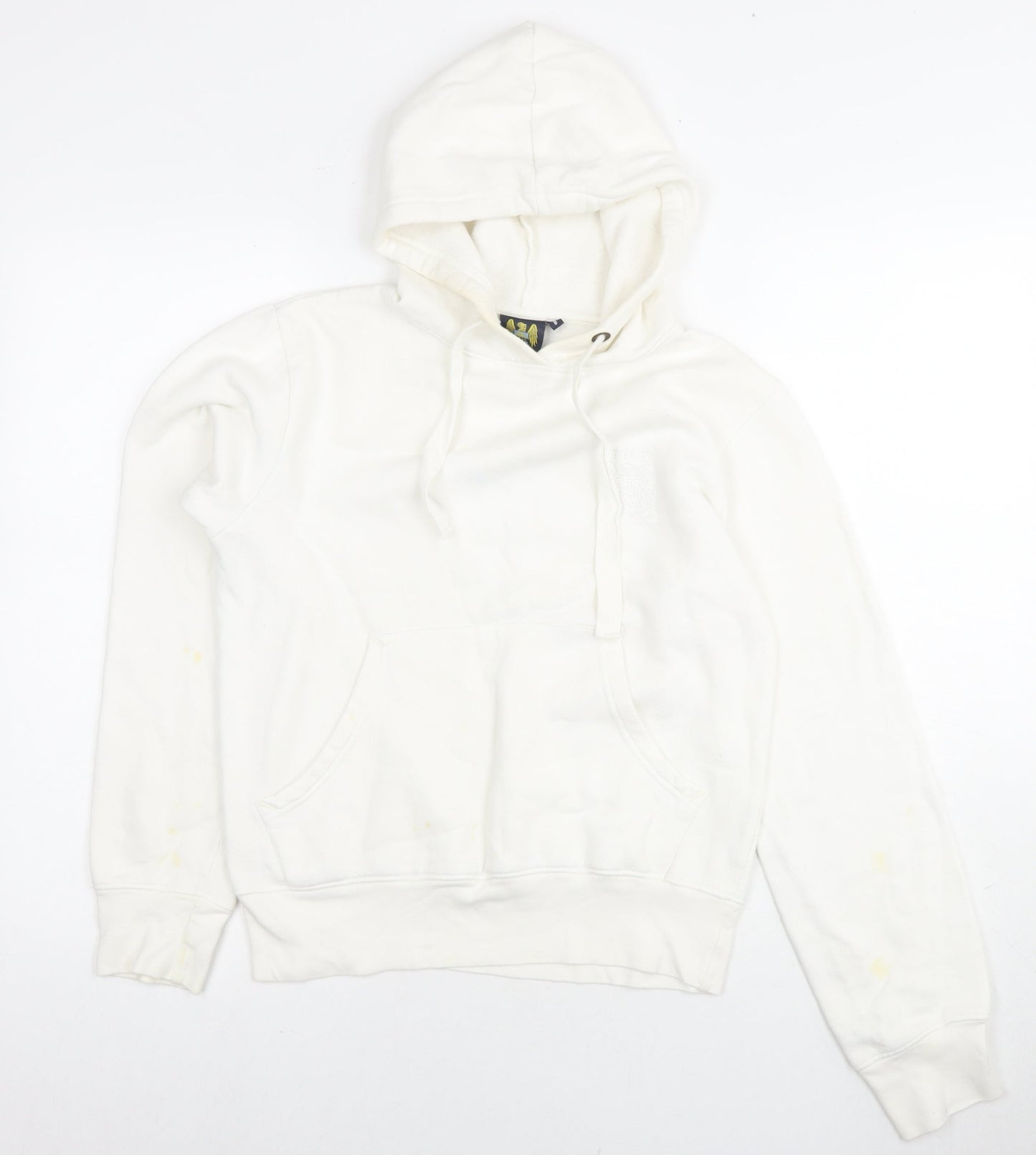 Classic Womens White Cotton Pullover Hoodie Size 8 Pullover