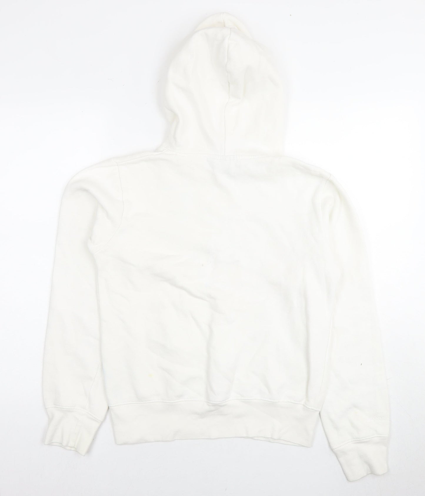 Classic Womens White Cotton Pullover Hoodie Size 8 Pullover