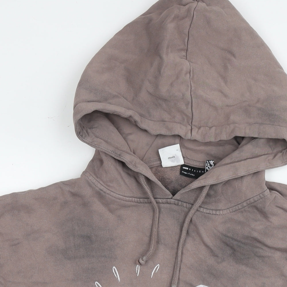 Disney Womens Brown Cotton Pullover Hoodie Size 12 Pullover - Mickey And Minnie Mouse