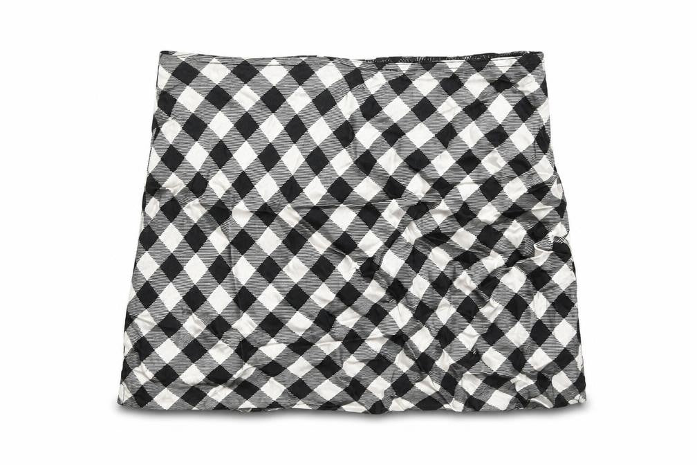 Topshop Womens Ivory Check Viscose Mini Skirt Size 8 - Elasticated waist