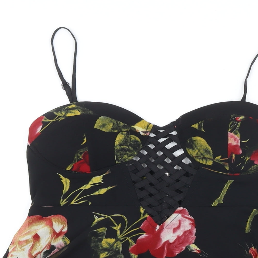 New Look Womens Multicoloured Floral Polyester Camisole Blouse Size 10 Sweetheart