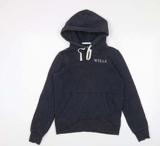 Jack Wills Womens Blue Cotton Pullover Hoodie Size 6 Pullover