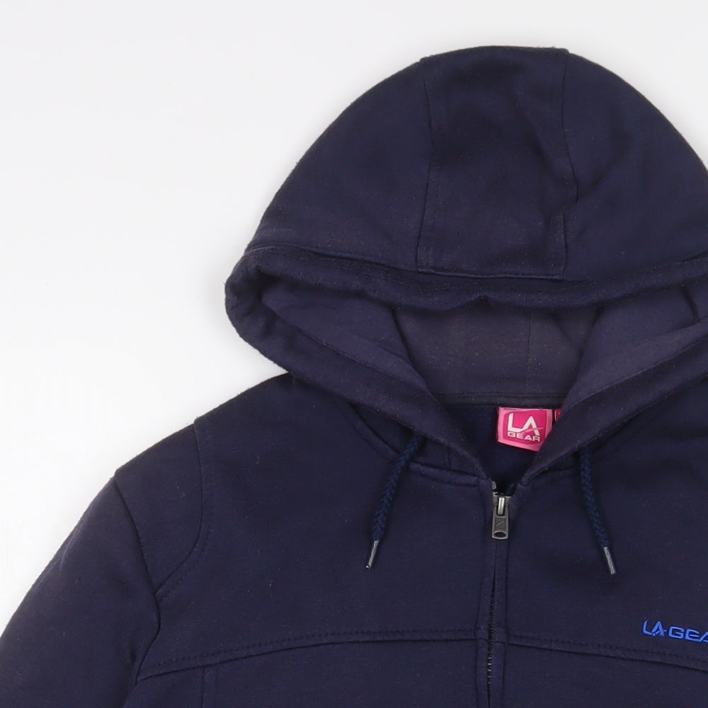 LA Gear Womens Blue Cotton Full Zip Hoodie Size 18 Zip