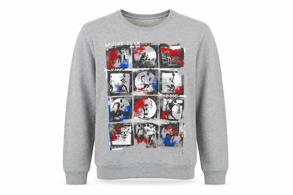 Front view of Red Herring men’s grey cotton pullover sweatshirt, size XL