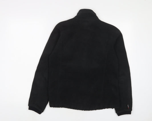 Haglofs Womens Black Jacket Size 14 Zip - Logo, Embroidered
