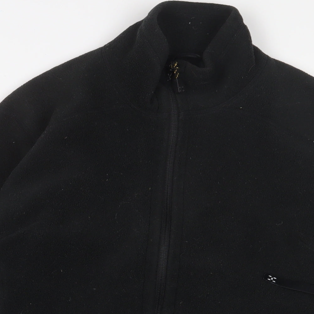 Haglofs Womens Black Jacket Size 14 Zip - Logo, Embroidered