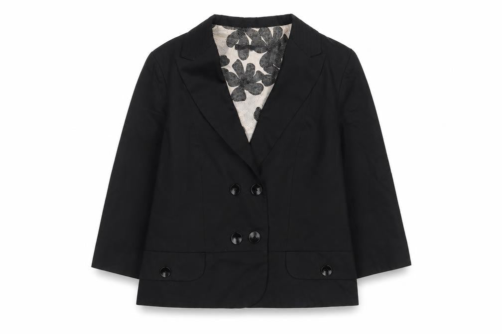 Anna Molinari Womens Black Jacket Blazer Size 14 Button