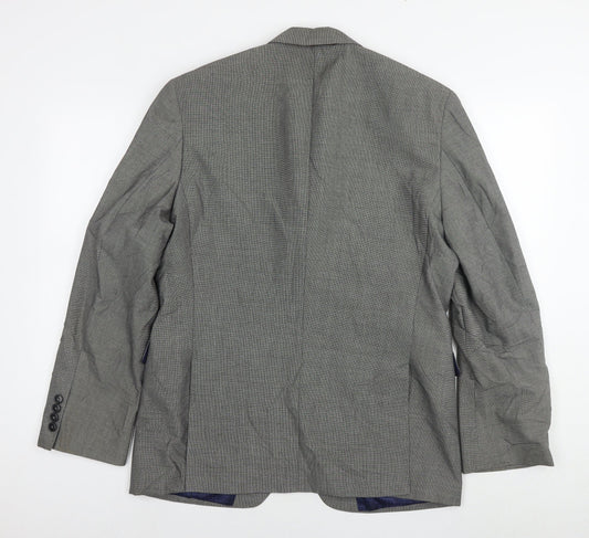 Burton Mens Grey Polyester Jacket Suit Jacket Size 42 Regular