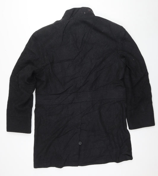 John Richmond Mens Grey Overcoat Coat Size M Button