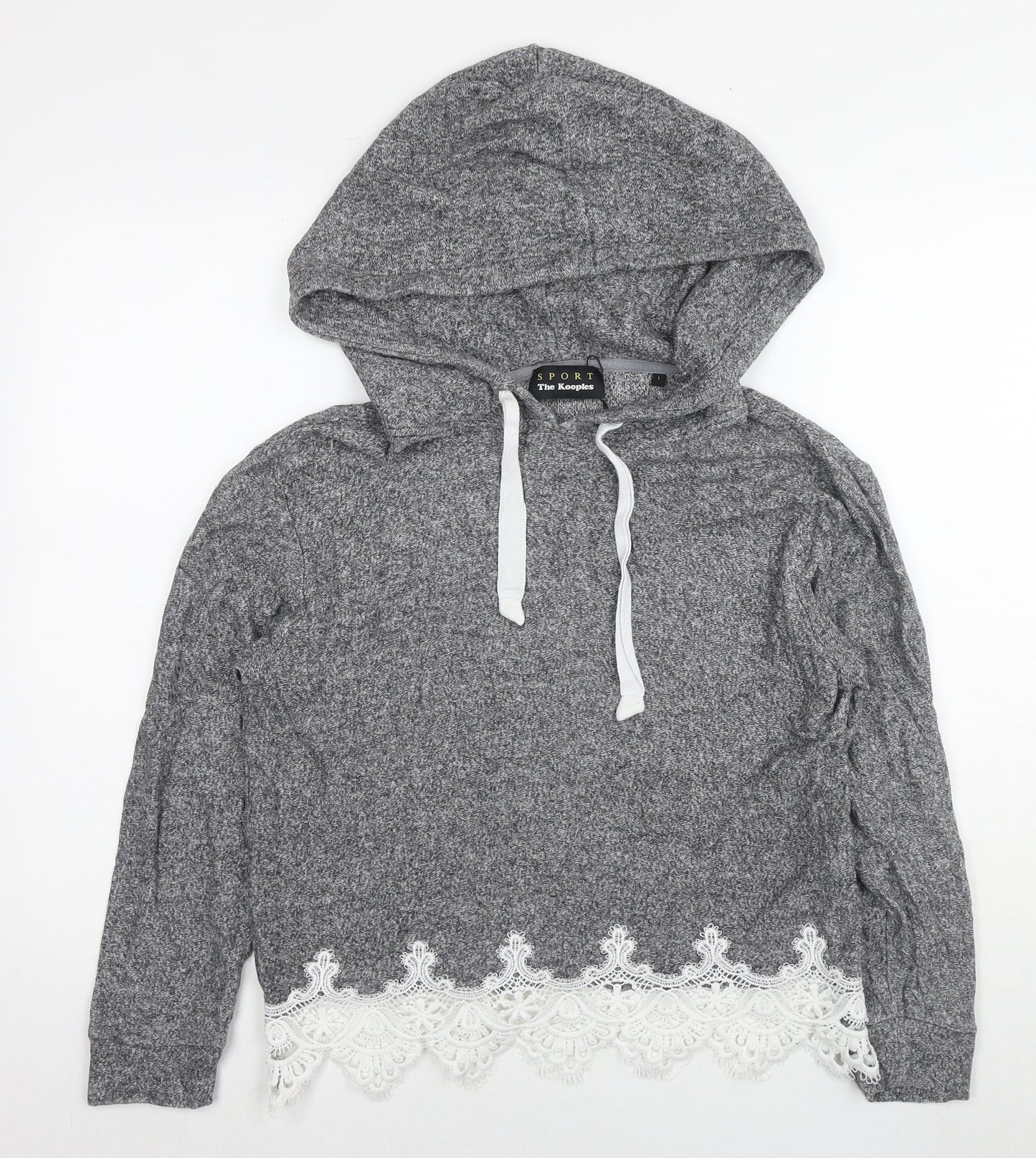 The Kooples Womens Grey Viscose Pullover Hoodie Size S Pullover