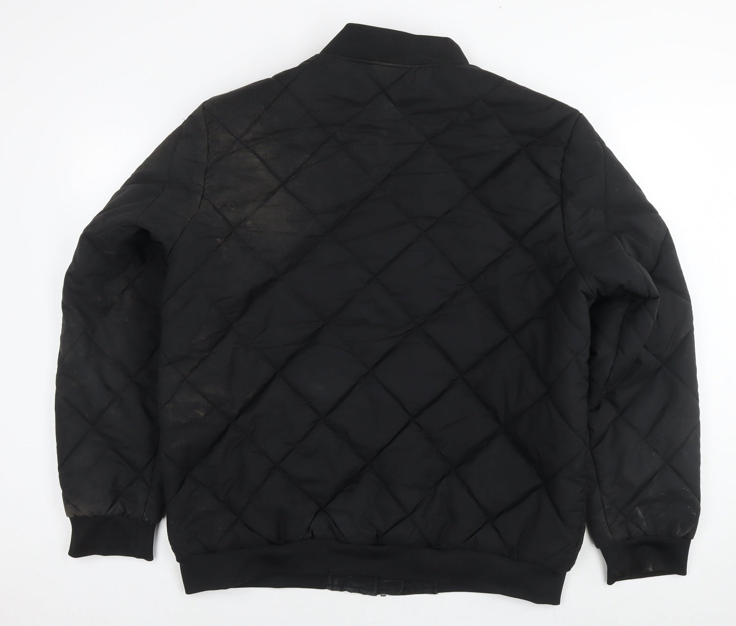 Outdoor Mens Black Quilted Jacket Size 2XL Zip