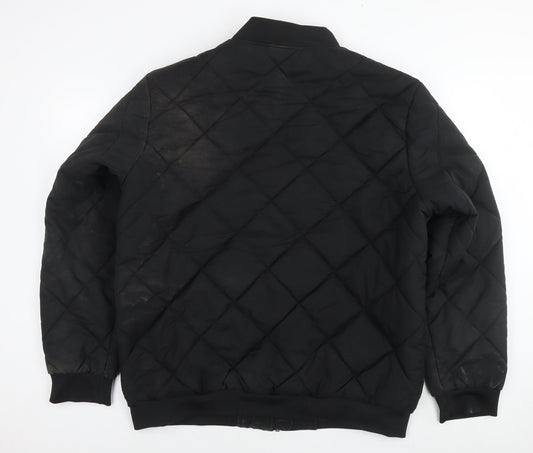 Outdoor Mens Black Quilted Jacket Size 2XL Zip