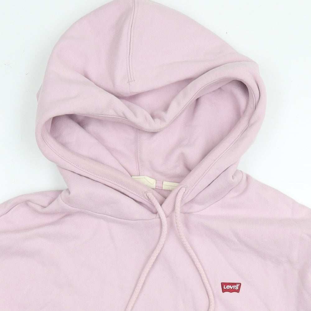 Levi's Womens Pink Cotton Pullover Hoodie Size S Pullover