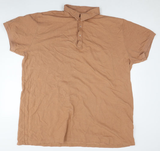 Threadbare Womens Brown Cotton Basic Polo Size 20 Round Neck