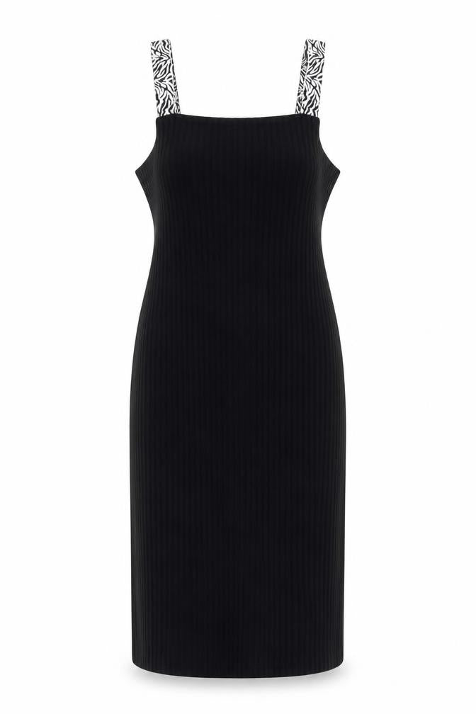 River Island Womens Black Houndstooth Polyester Pencil Dress Size 12 Square Neck