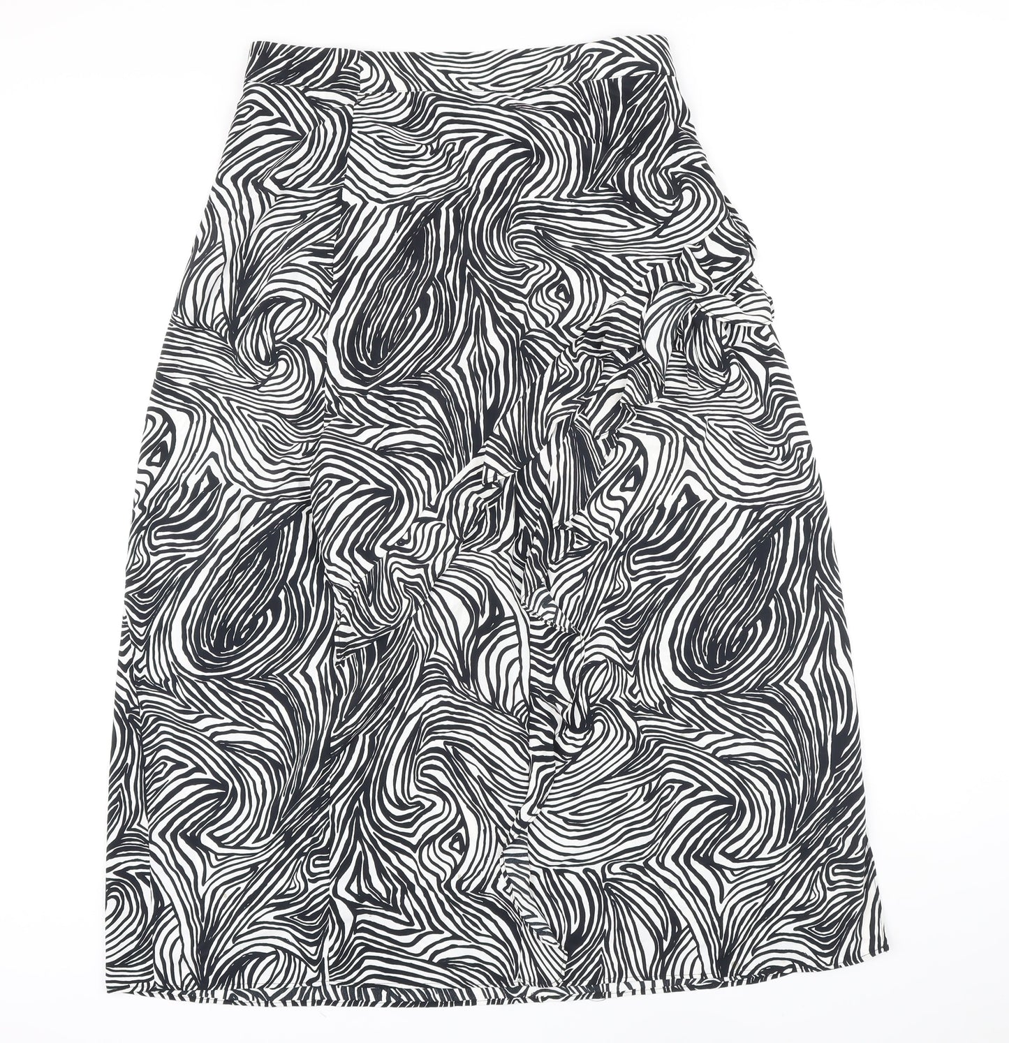 Topshop Womens Multicoloured Geometric Polyester A-Line Skirt Size 14 Zip - Side slit